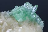 Green Apophyllite Flower on Stilbite Crystals - India #176808-2